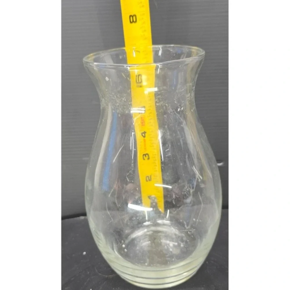 Clear Glass Flower Vase 7 Inch Hourglass Shape Flared Rim Home‎ Decor Floral
